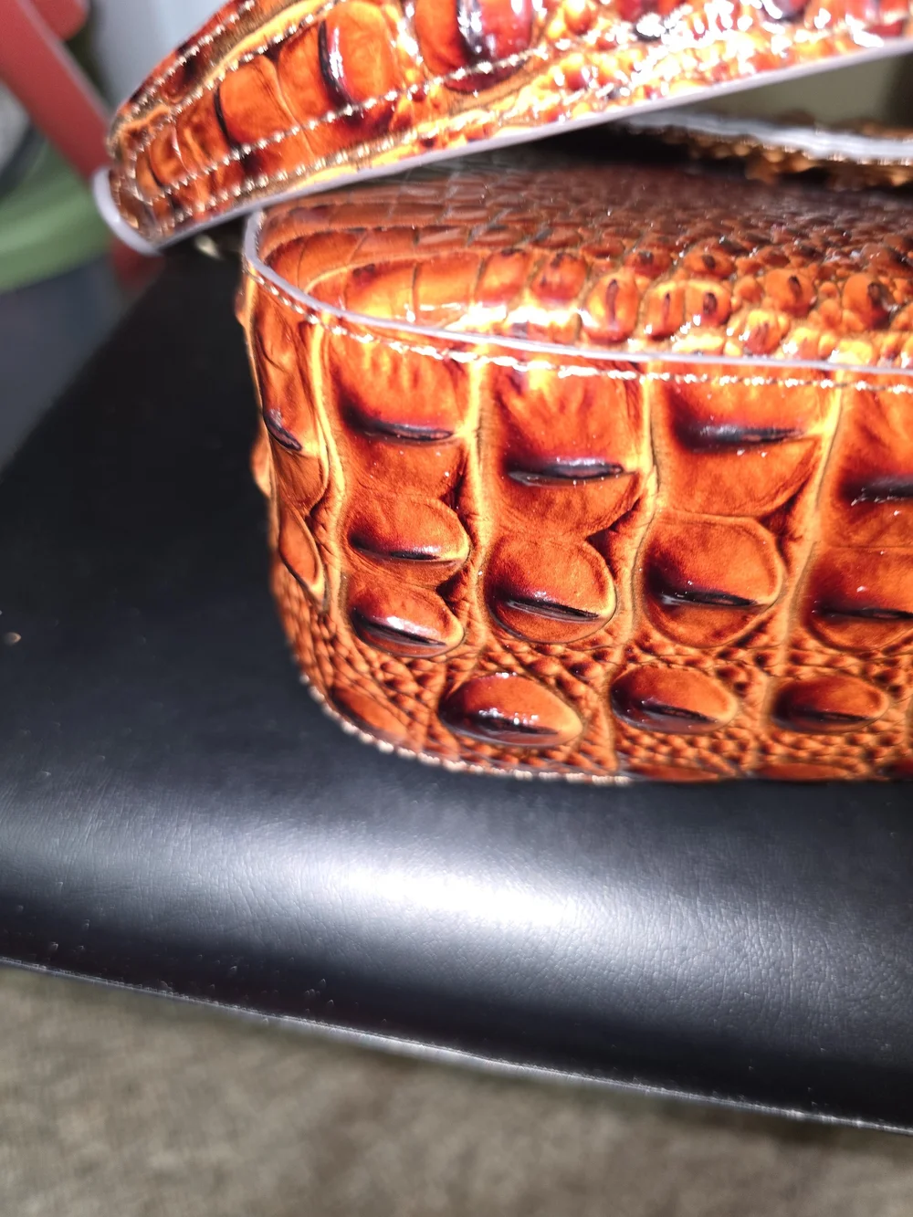 Brahmin Pecan  Croc-Embossed Shoulder Bag  Like new Condition no Call Outs